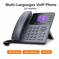 Telefono IP WiFi PoE a 4 Linee SIP con Schermo LCD a Colori da 2,4 Pollici, Voce HD e Interfaccia Coreana per Uffici e Call Center in Corea