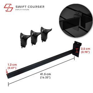 Support de rangement pour clubs de golf en métal en forme de L, avec crochets, revêtement poudré, 4 étagères, pour garage, atelier, vitrine, montage sur mur à lattes - Product Image 5