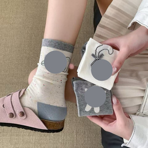 Calcetines Lindos con Lazo para Mujer, Medias de Media Pantorrilla con Diseño de Cachorro de Dibujos Animados, Sin Costuras, Estilo Coreano, Finos, Transpirables, Moda Juvenil - Product Image 2