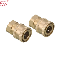 Raccord rapide en laiton plaqué haute pression 1/4 3/8 pouce - Adaptateur en laiton (12 mm) pour tuyau d'arrosage de jardin - Accessoires pour outils de jardinage