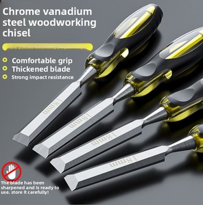 4 पीसी पारदर्शी हार्ड प्लास्टिक हैंडल वुडवर्किंग सेट 12/16/24/20 मिमी क्रोम वैनेडियम स्टील औद्योगिक ग्रेड नक्काशी चिसल - Product Image 2