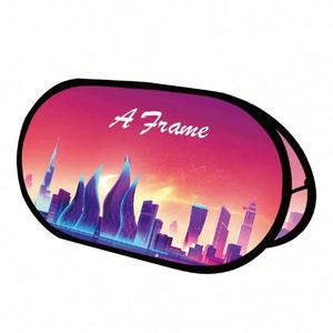 Portable Collapsible Custom Pop up a Frame <b>Banners</b> With Logo for Horizontal Oval Advertising - Product Image 1
