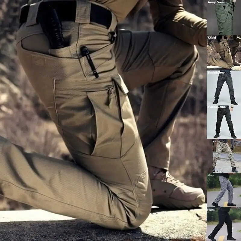 OEM पानी से बचाने वाली क्रीम बहु कार्यात्मक जेब पुरुषों की सेना Chino आउटडोर सामरिक कार्गो पैंट कस्टम लंबी पैदल यात्रा काम पैंट पतलून