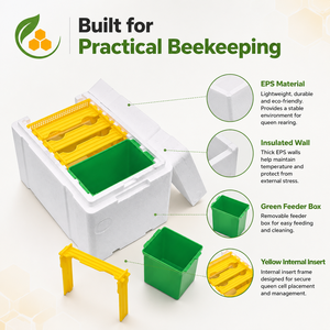Caja de Cría de Abejas Reinas de Espuma EPS, Equipo de Apicultura, Caja de Cría de Abejas Reinas Aislada para Granjas Apícolas - Product Image 3