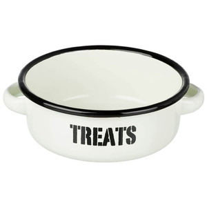 Tigelas de Sopa Redondas de Metal Esmaltado com Logotipo Personalizado, Cores Clássicas Creme e Verde, Borda Verde, Alça Dupla, 8cm, 11cm, 14cm, 18cm - Product Image 5