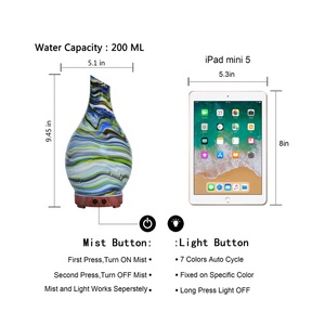 Độc đáo phổ biến thủy tinh điện siêu âm Khuếch tán cần thiết với 7 <span class=keywords><strong>Led</strong></span> cho hương thơm dầu sử dụng - Product Image 3