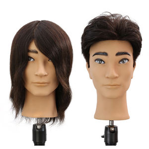 Tête de <span class=keywords><strong>Mannequin</strong></span> de Coiffeur en Gros, 100% Cheveux Humains, Tête d'Entraînement pour Homme, Poupée de Pratique pour Barbier et Enseignement - Product Image 1