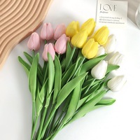Lot de Mini Bouquets de Tulipes Uniques, Décoration Florale de Tulipes Artificielles Portatives, Idéal pour Mariages et Maisons
