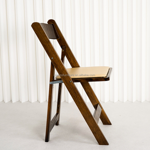 Chaise pliante en bois massif avec assise rembourrée pour événements extérieurs, banquets de jardin et <span class=keywords><strong>location</strong></span> pour événements de style ferme moderne - Product Image 6