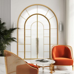 <span class=keywords><strong>Porte</strong></span> <span class=keywords><strong>d</strong></span>'<span class=keywords><strong>entrée</strong></span> pivotante de style français en forme <span class=keywords><strong>d</strong></span>'arche avec cadre en tube <span class=keywords><strong>d</strong></span>'acier et design de grille <span class=keywords><strong>pour</strong></span> villa - Product Image 4