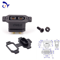 Conector hembra no desmontable Amass original nuevo para baterías de avión modelo chapadas en oro negro/amarillo carcasa de nailon