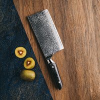Couteau à découper de haute qualité de 7 pouces, 67 couches d'acier Damas, couteaux à découper de chef, outils de coupe avec manche en fibre de carbone noire