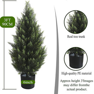 Bonsaï artificiel réaliste en PE, pin, cèdre et <span class=keywords><strong>sapin</strong></span> de Fraser, arbre artificiel en pot pour décoration intérieure et extérieure, Noël, maison, bureau - Product Image 2