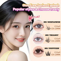 Vente en gros de cils 3D sans colle, cils pré-collés en faux vison, emballage personnalisé pour les marques de beauté, cils sans colle