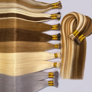 ผมต่อปลายแหลมผม100% ผมคนผมตรงผมชาวอินเดียแบบคู่ผมต่อแบบ i-TIP เข้มบริสุทธิ์ - Product Image 5