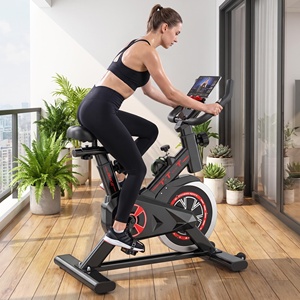 Vélo de spinning <span class=keywords><strong>d</strong></span>'intérieur silencieux avec guidon réglable, siège, écran LCD, capteur de fréquence cardiaque et support tablette pour <span class=keywords><strong>appartement</strong></span> et maison - Product Image 5
