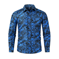 Kemeja lengan panjang pria, OEM/ODM hombr camisa untuk pria grosir kerah baru kemeja kasual kancing tunggal mode pantai musim panas cetak