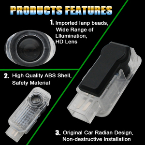 Luz LED para Puerta de Coche Skoda Fabia <span class=keywords><strong>Octavia</strong></span> Roomster Superb, Lámpara de Señalización de Cortesía, Proyector de Logotipo de Bienvenida, Otros Accesorios de Iluminación para Coche - Product Image 3