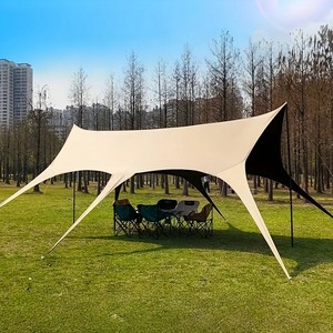 Toldo Negro Tipo Cola <span class=keywords><strong>de</strong></span> Golondrina, Impermeable, para Acampar al Aire Libre, Protección Solar y Contra la Lluvia, Toldo <span class=keywords><strong>de</strong></span> Goma Negra Reforzada - Product Image 1