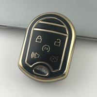 Coque de clé à rabat en TPU avec bord doré pour Ford F150 Explorer Mustang EcoSport, ensemble de 3, 4 ou 5 boutons pour télécommande