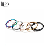 1Pc G23 Titanium Hinged Segment Nose Ring 16G 14G Nipple Clicker Ear Cartilage Tragus Helix Lip Piercing Perhiasan Tubuh Fashion