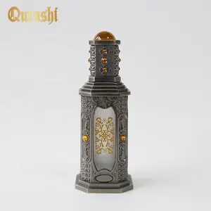 20ml perfume glass bottle with metal decoration and metal cap