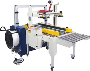 Automatic adhesive tape carton box sealing packing machine and strapping machine for adhesive tape carton