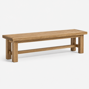 Banc en bois naturel massif, tabouret long, chaise de jardin, de terrasse ou de salle à manger, mobilier de maison traditionnel - Product Image 3