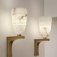 Applique Murale LED Moderne et Simple de Luxe Léger avec Abat-jour en Marbre Naturel Espagnol et Construction en Alliage pour Chambre, Couloir, Escalier