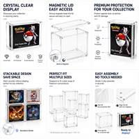 Vitrine moderne en acrylique pour cartes à collectionner Pokémon, boîte d'entraînement Elite, couvercle magnétique, protection UV, taille personnalisée, rangement