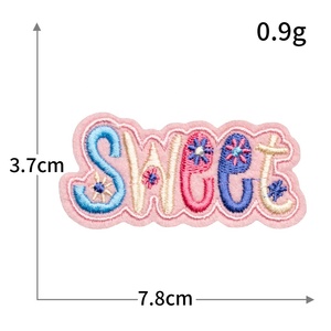 Apliques Bordados Termocolantes com Letras em Inglês: OMG, LOVE, JESUS, PEACE, YES, <span class=keywords><strong>COOL</strong></span>, SWEET para Jaquetas, Calças <span class=keywords><strong>Jeans</strong></span>, Bonés e Bolsas - Product Image 5