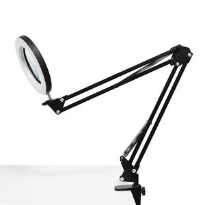 Lampe à <span class=keywords><strong>pince</strong></span> électrique LED moderne, pliable multidirectionnelle, <span class=keywords><strong>en</strong></span> aluminium, avec loupe, design simple, tricolore réglable, pour la maison - Product Image 6