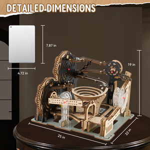 Kit de Modélisation DIY en Bois : Puzzle Mécanique à Billes sur Rail, Jouet Éducatif STEM pour Enfants, avec Mouvement d'Engrenages et Artisanat de Construction - Product Image 6