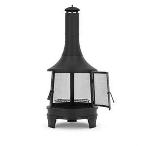 Patio extérieur Cheminée BBQ Grill Charbon de bois Chauffage à bois Foyer pour Villa Jardin Feu de joie Chauffage et cuisson - Product Image 1