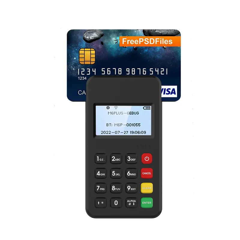 HCCTG pembaca kartu kredit ponsel, pembaca kartu kredit MSR Mini NFC / IC / MSR 3 dalam 1 MPOS M6 PLUS