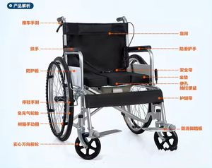 Sedia a rotelle manuale medica con sedia a rotelle pieghevole con capelli diretti in fabbrica - Product Image 4