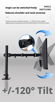 Support d'écran en métal, support de moniteur d'ordinateur à clipser sur le bureau, conçu de manière ergonomique