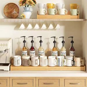 Wooden Expandable Cup Holder 2 Tier Multi Function <b>Kitchen</b> Storage <b>Rack</b> For Coffee Mug Display - Product Image 3
