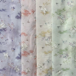 Tissu <span class=keywords><strong>en</strong></span> <span class=keywords><strong>voile</strong></span> de polyester à imprimé floral, broderie ajourée, style Dubaï, pour robes de mariée et vêtements féminins (OEM/ODM) - Product Image 5