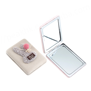 Xách tay hai mặt PU gấp gương mỹ phẩm dễ thương nhỏ tùy chỉnh logo nhỏ gọn và gấp tay - Product Image 4