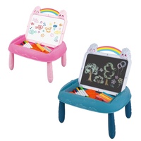 EPT 50 PIÈCES Chevalet magnétique 2-en-1 pour enfants, tableau de dessin double face avec tableau noir et tableau blanc et rangement pour tout-petits