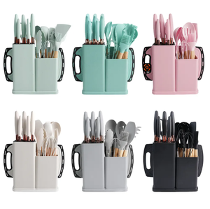 19-Piece Silicone Utensil Set with Cutting Board & Storage