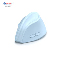 MW-060X-Warna Biru 2.4G & BT Mouse Ergonomis Vertikal Nirkabel Nyaman Mode Ganda Mouse Komputer Tombol 6D Versi Baterai
