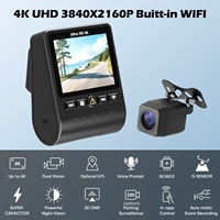 Nouvelle caméra embarquée 4K avec WiFi 5,8 GHz, écran IPS de 2 pouces, capteur G, double objectif (enregistrement avant et arrière), GPS, enregistrement en boucle, étanche pour voiture