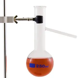 Lab Glassware 25ml Borosilicate 3.3 Vidro Frasco Destilação Inferior Redondo com Tubo Lateral