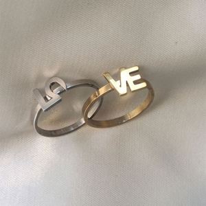 Multiple Styles Stainless Steel <b>Couple</b> <b>Rings</b> Pair of Love Stitching Vintage Letters Matching <b>Ring</b> Set for Lover - Product Image 5