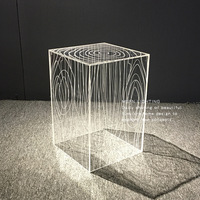 Table console carrée minimaliste nordique en acrylique Table console en plexiglas transparent