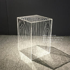 Consolle quadrata minimalista nordica in acrilico consolle in <span class=keywords><strong>Plexiglass</strong></span> trasparente - Product Image 3