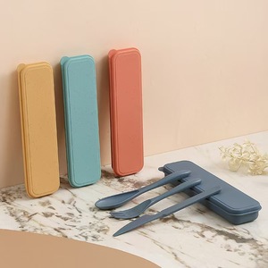 Wiederverwendbare Reise Ausrustung Set Mit Box Portable Messer Gabel Loffel Geschirr Umweltfreundliches Kunststoff Geschirr Set - Product Image 5