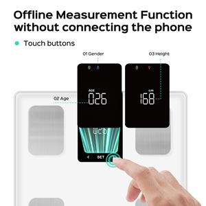 เครื่องชั่งน้ำหนักดิจิตอลวิเคราะห์ไขมันในร่างกายอัจฉริยะ พร้อมหน้าจอ LED แสดงผล 15 ค่าพารามิเตอร์ทางการแพทย์ ใช้พลังงานจากแบตเตอรี่ ใช้งานได้แบบออฟไลน์ - Product Image 3